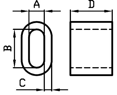 Złączka aluminiowa cylindryczna wg PN-EN 13411-3 - rysunek wymiarowy